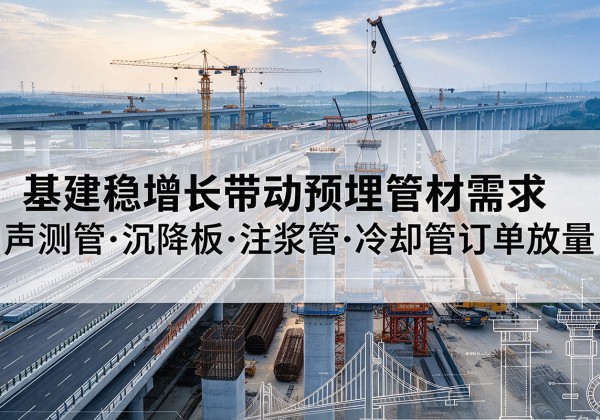 淮阴基建稳增长带动预埋监测管材需求，声测管、沉降板、注浆管订单持续放量